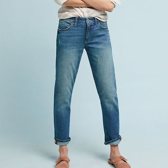 Pilcro and the Letterpress Denim - Pilcro Mid-Rise Slim Boyfriend Cropped Jeans new